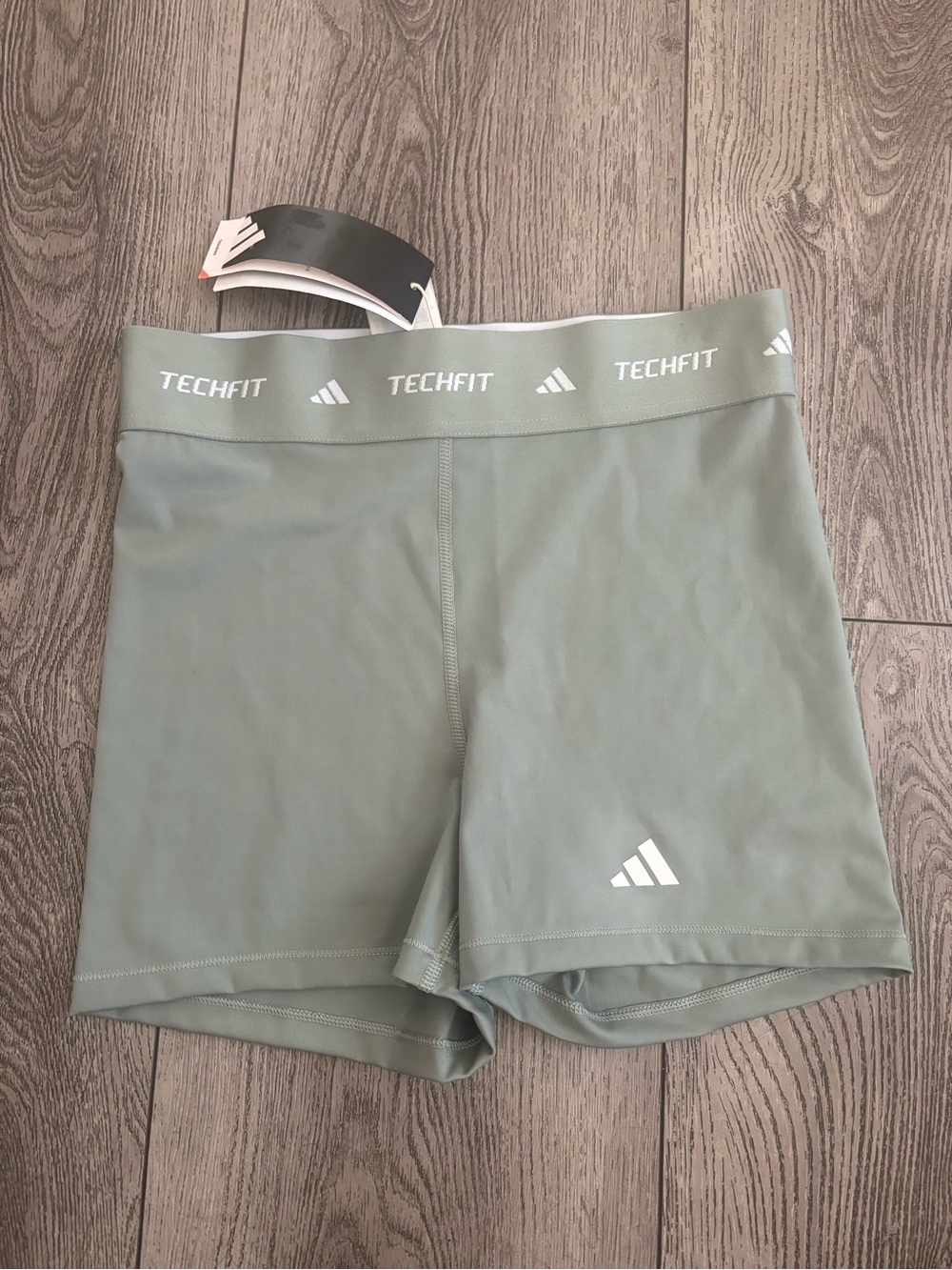 adidas Techfit Women's Sage Green Compression Bike Shorts